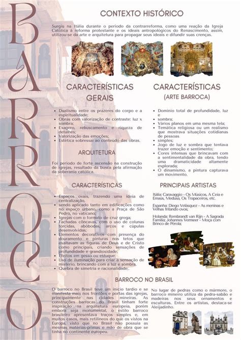 Barroco No Brasil Resumo Artes - BARROCO | Arte barroca brasileira, História da arte resumo, Barroco no ...
