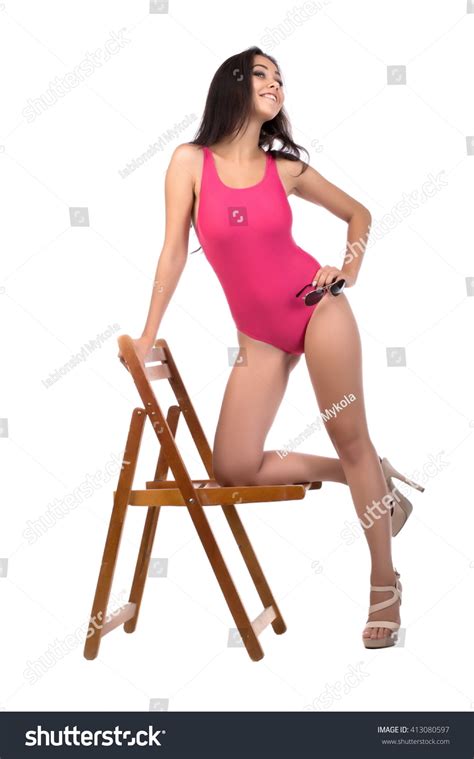 Beautiful Sexy Brunette Girl Posing Bathing Stock Photo 413080597 Shutterstock