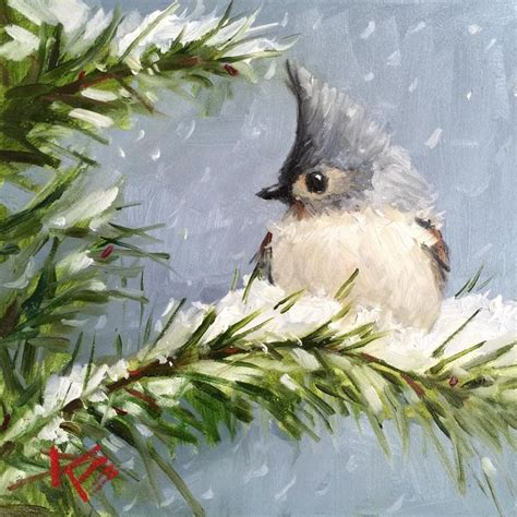 Krista Eaton 6 X6 Oil On Gesso Board Winters Friend In 2024 Birds