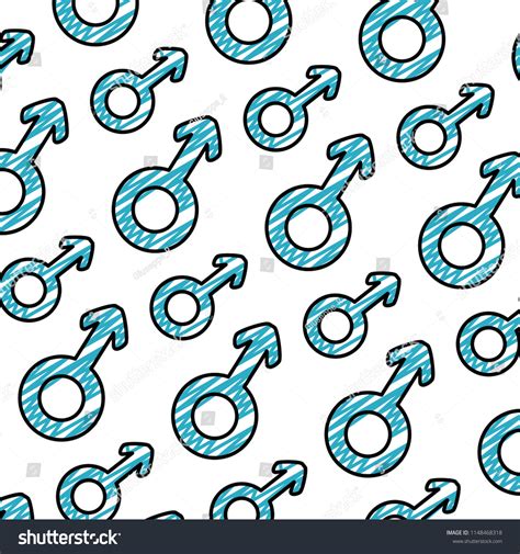 Doodle Pictogram Man Sex Symbol Background Stock Vector Royalty Free