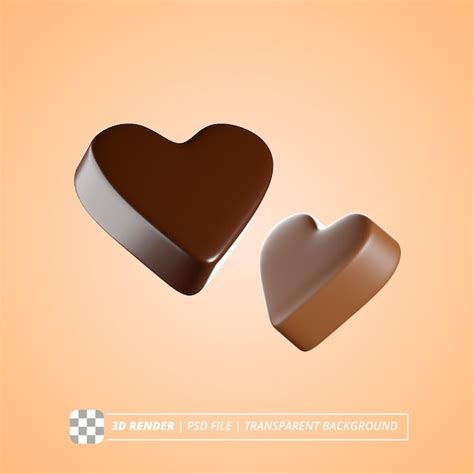 Chocolate Hearth 3d Render Isolated Images Premium Ai Generated Psd