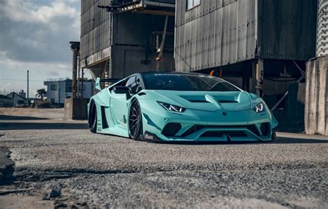 Скачать обои Lamborghini Side Sportcar Liberty Walk Huracan