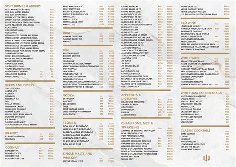 Menu At White Campus Square Restaurant Johannesburg