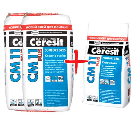 Комплект клей для плитки Ceresit CM11 25 кг 2 шт + 5 кг • Купити в ...