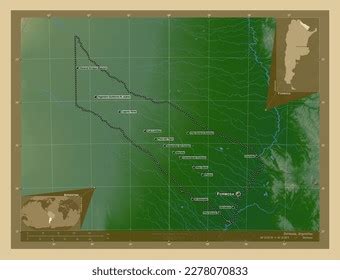 formosa province argentina colored elevation map stock illustration
