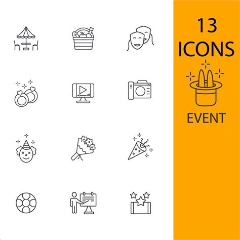 Event Icons Set Event Pack Symbol Vector Elements For Infographic Web