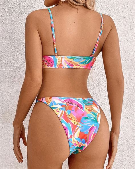 Bikini Patterned Backless Swimsuit
