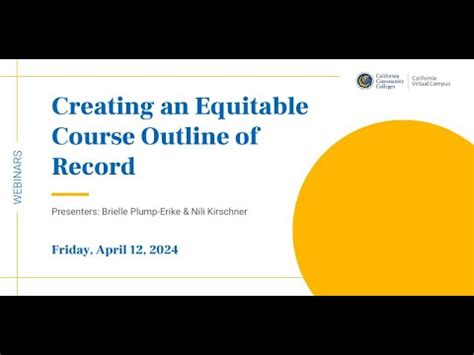 Creating An Equitable Course Outline Of Record YouTube