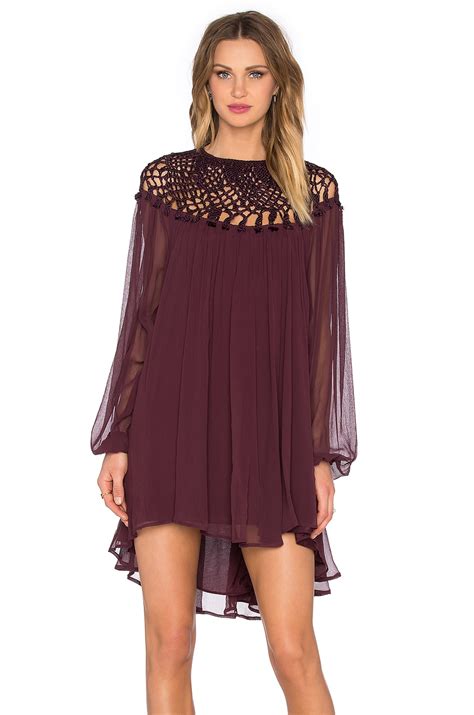 Free People Macrame Dress In Plum REVOLVE