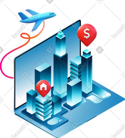 Фон рабочего стола с умным городом в изометрическом дизайне, умный 