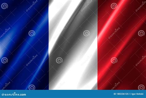 Image of a Waving France Flag. Stock Illustration - Illustration of ...