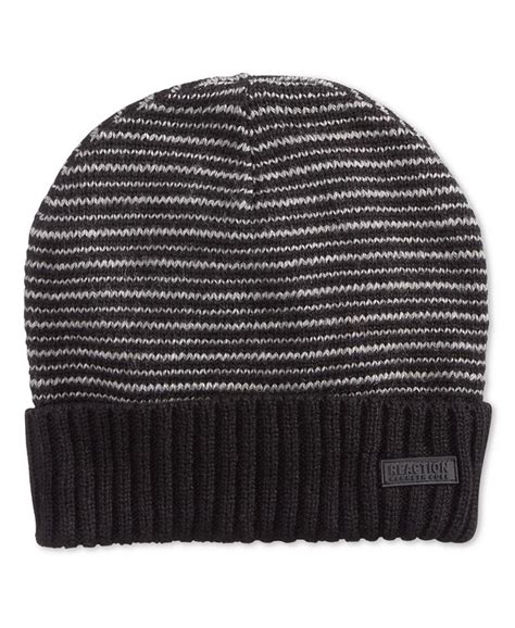 Kenneth Cole Reaction Mens Striped Cuff Beanie Macys