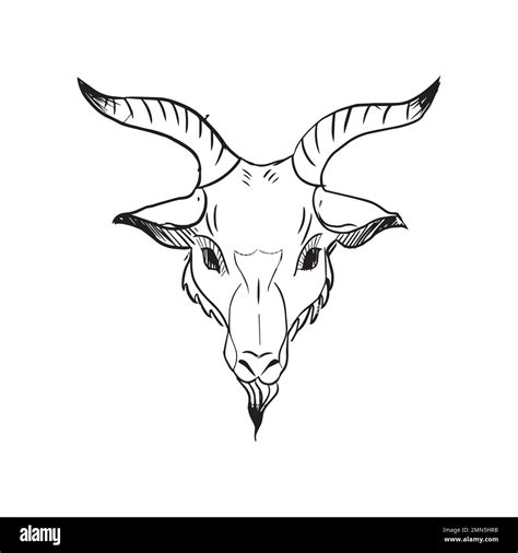 Ocult Head Of Goat With Horns Stock Vector Image And Art Alamy