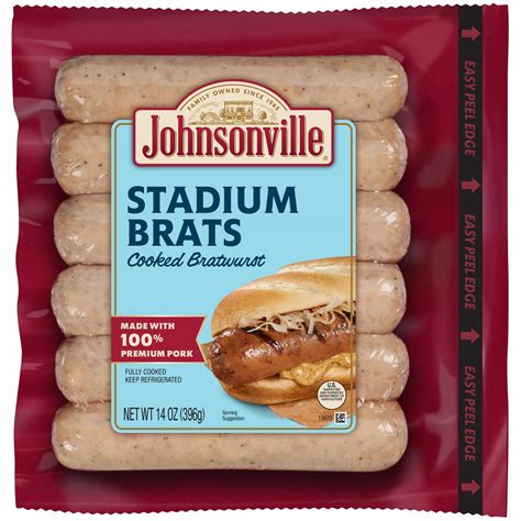 Johnsonville Stadium Bratwurst, 6 Links, 14 oz, Refrigerated - Walmart.com