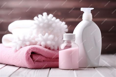Premium Photo | Pink detergent and white cleaning products