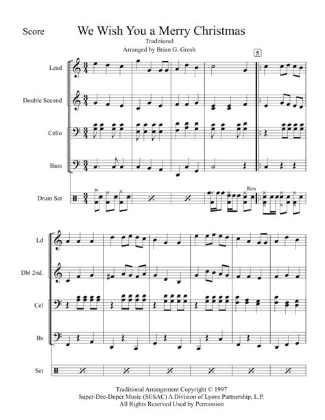 We Wish You A Merry Christmas Arr Brian G Gresh By Traditional Sheet Music For Steel Drum