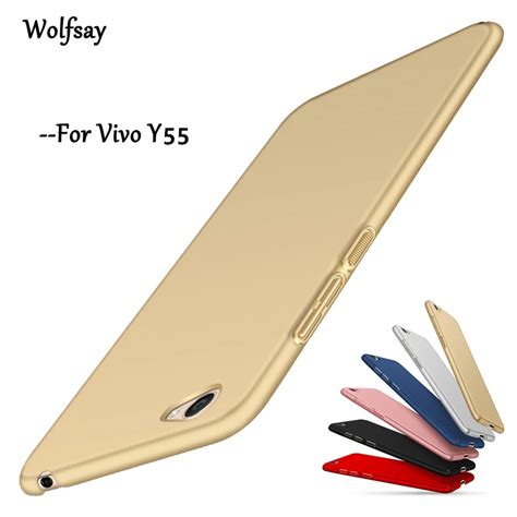 Wolfsay For Cover Vivo Y55 Case Ultra Thin Silm Luxury Smooth PC Case