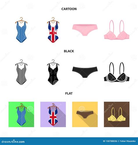 Vector Illustration Of Bikini And Fashion Symbol Set Of Bikini And Swimsuit Vector Icon For