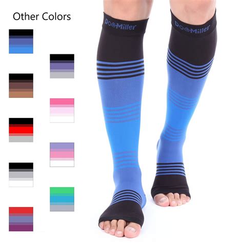 Open Toe Compression Socks 20-30 mmHg 3 Colors – Doc Miller