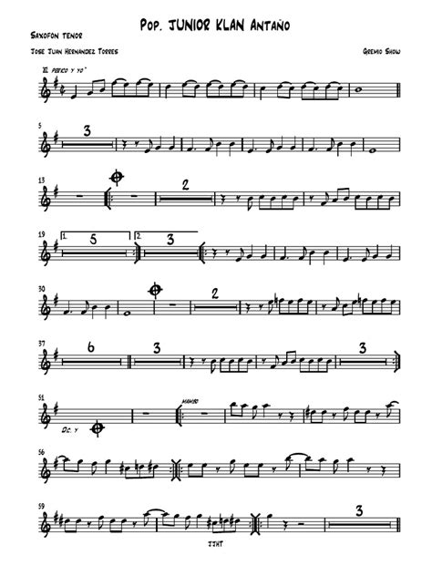 1 Pop Junior Klan Antaño Saxofón Tenor Pdf