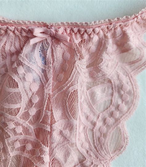 VTG String Bikini Thong Lace Satin Grand Illusion Ma Gem