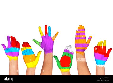 Set Of Colorful Hands Stock Photo Alamy
