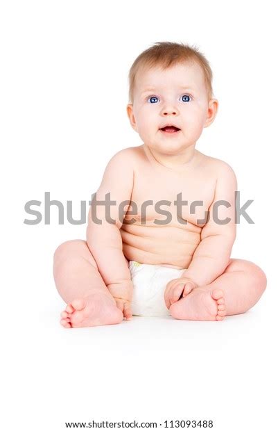 Happy Naked Baby Diapers Stock Photo Shutterstock