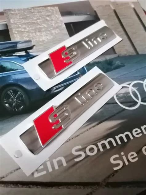 ORIGINAL AUDI S LINE Schriftzug Logo Zeichen Emblem 2 Stück EUR 16 90