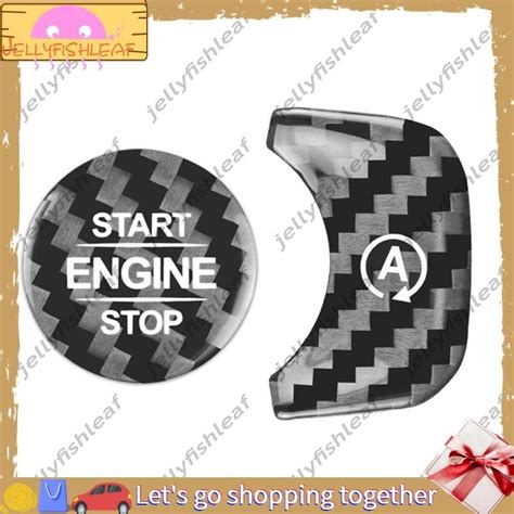 JellyfishleafCarbon Fiber Car Engine Start Stop Button A Sticker For