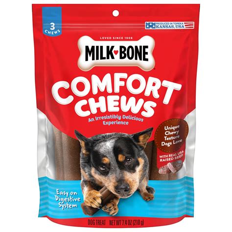 Milk Bone Comfort Chews With Unique Chewy Texture And Real Beef Dog