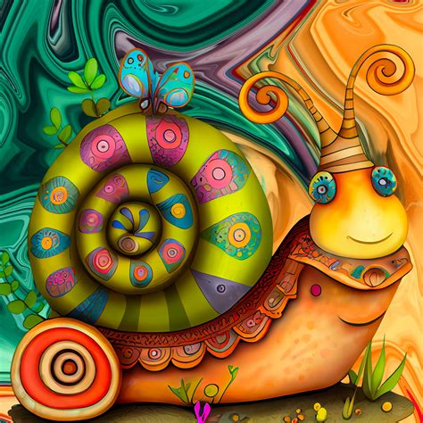 Psychedelic Snail Character Free Stock Photo Public Domain Pictures