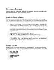 Understanding Secondary Sources: Academic vs. Popular - Research ... 