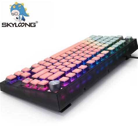 Skyloong Gk Pink Pbt Pudding Mechanical Keyboard Detachable Cable Optical Hot Swappable