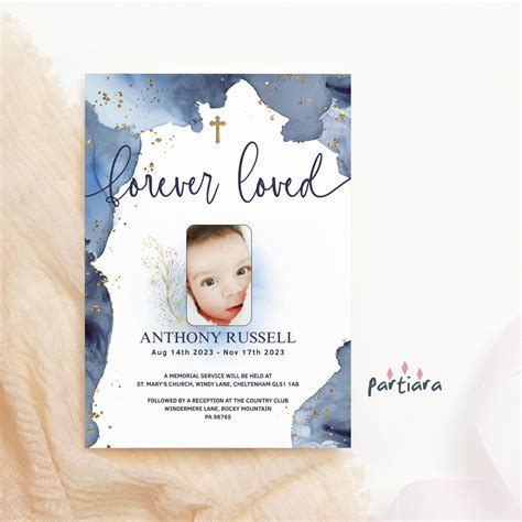 Baby Memorial Cards Boy Etsy