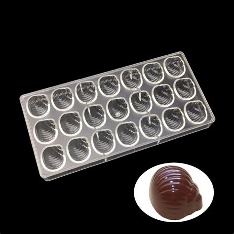 21 Cups River Snail Shaped Clear Polycarbonate Chocolate Mold Baking