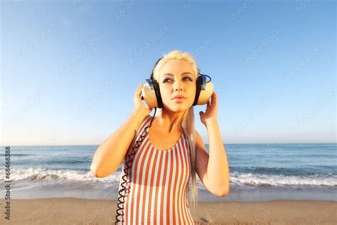 Sexy Blonde Beach Woman Stock Photo Adobe Stock