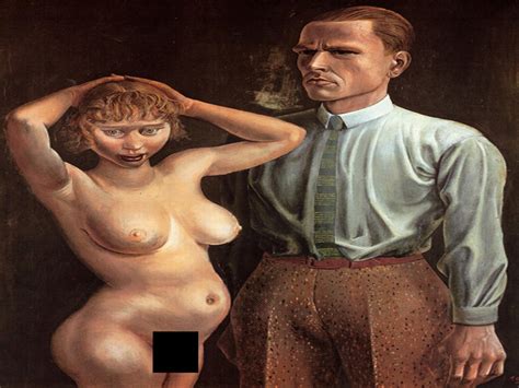 Otto Dix Self Portrait With Naked Model Extremely Rare Vintage Bookplate Print Painting Circa