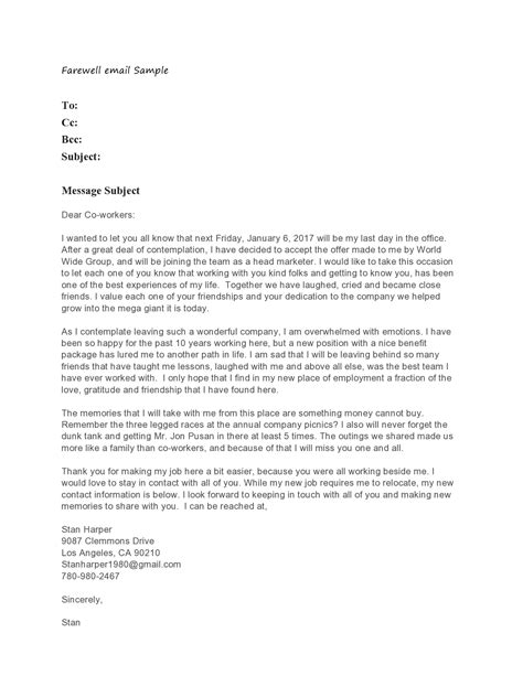 Farewell Thank You Letter To Boss After Resignation Sle Letter