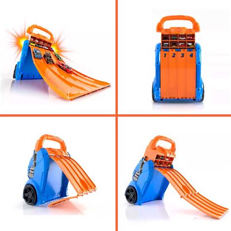 Conjunto Lan Ador E Pista Hot Wheels Porta Carros Fun Divirta Se