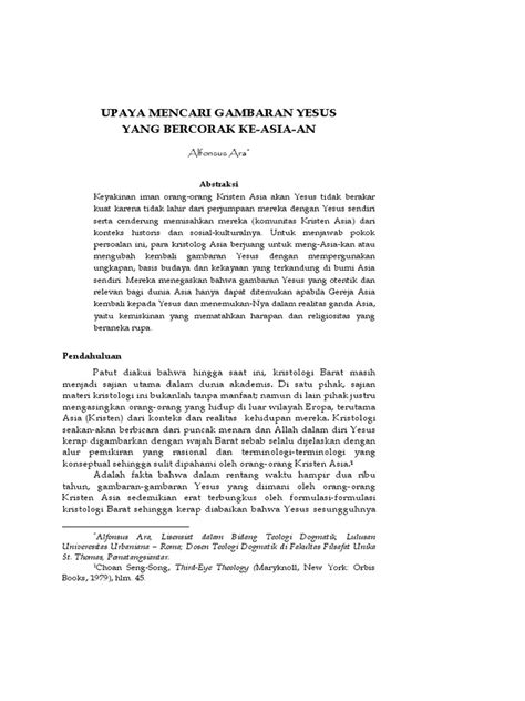 menggali gambaran yesus  asia  agama spiritualitas