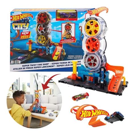 Pista De Manobras Hot Wheels City Super Loja De Pneus Mattel Parcelamento Sem Juros