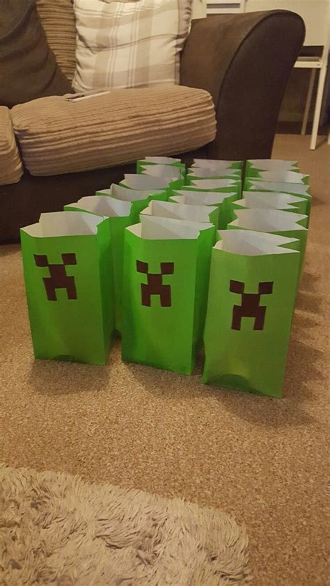 Minecraft Party Bags Creeper Birthday Sharpie Minecraft Party Bags Creepers Nintendo 64