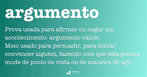 Significado Da Palavra Argumento