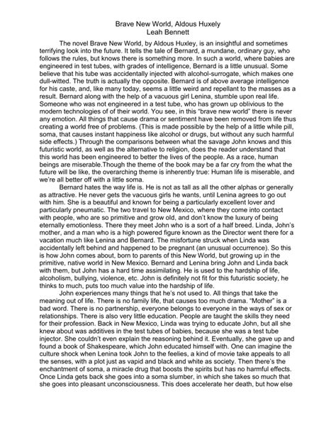 Brave New World Essay