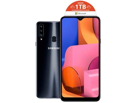 Smartphone Samsung Galaxy A20s 32GB Preto 4G 3GB RAM Tela 6 5 Câm