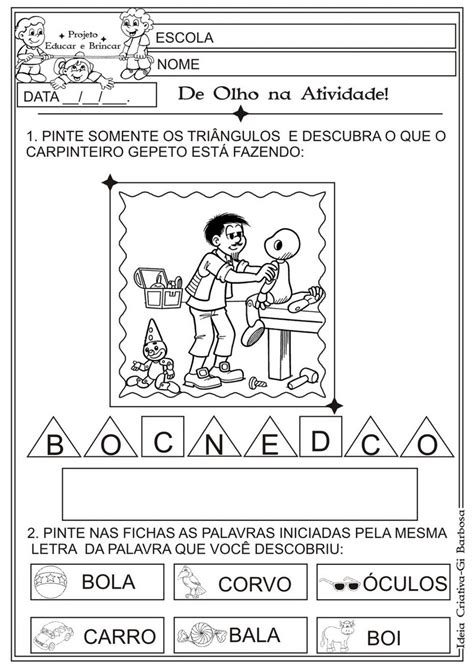 Projeto Pinoquio Educação Infantil
