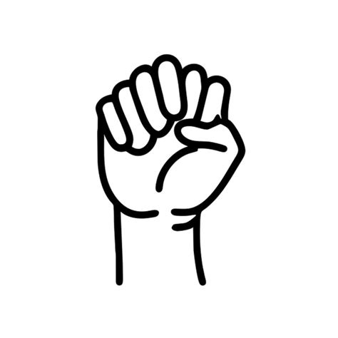 Premium Vector Raised Fist Icon Outline