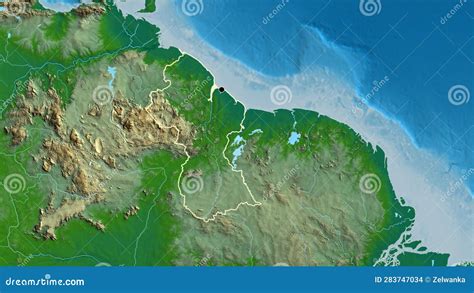Shape Of Guyana Outlined Physical Stock Illustration Illustration
