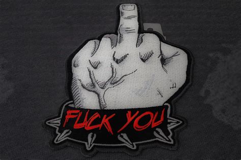 Fuck You Finger Patch Large Back Patches For Vests By Ivamis Patches