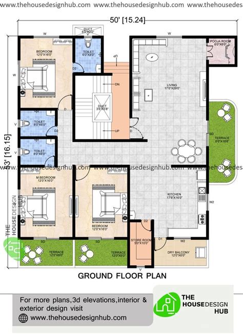 X Ft Bhk Bungalow Plan In Sq Ft